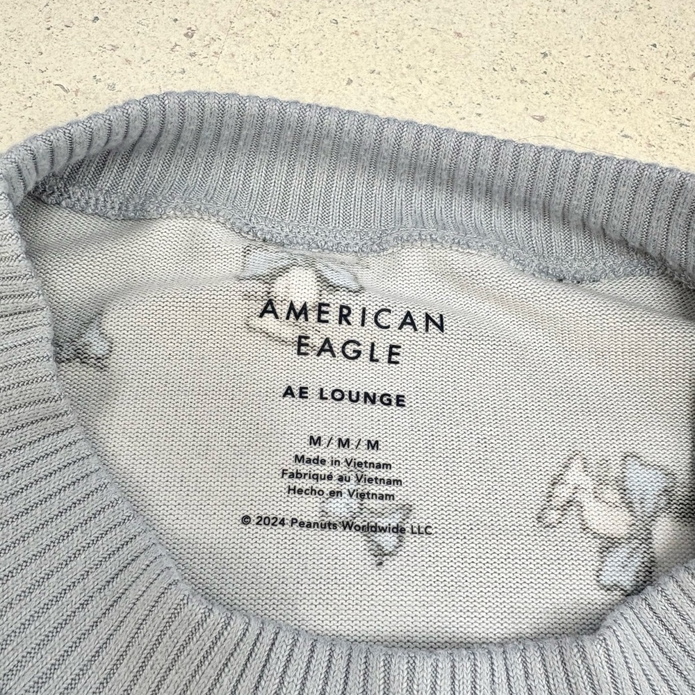 AE Snoopy Bow Plush PJ Longsleeve Top - Picture 7 of 7